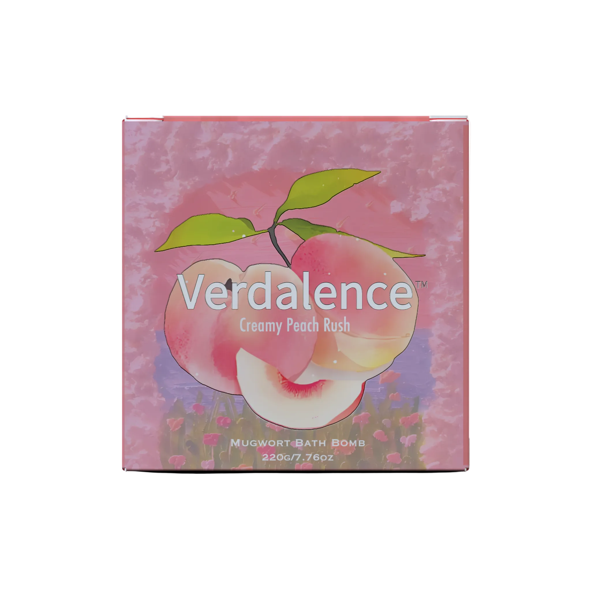 Verdalence™ Mugwort Bath Bomb — Creamy Peach Rush (220g)