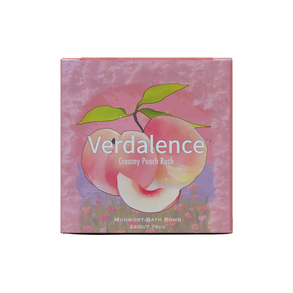 Verdalence™ Mugwort Bath Bomb — Creamy Peach Rush (220g)