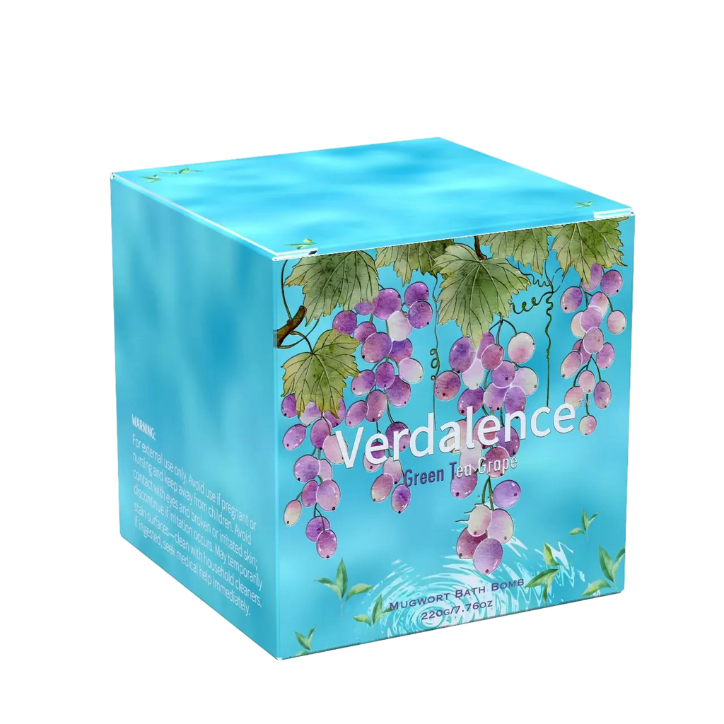 Verdalence™ Mugwort Bath Bomb — Green Tea Grape (220g)