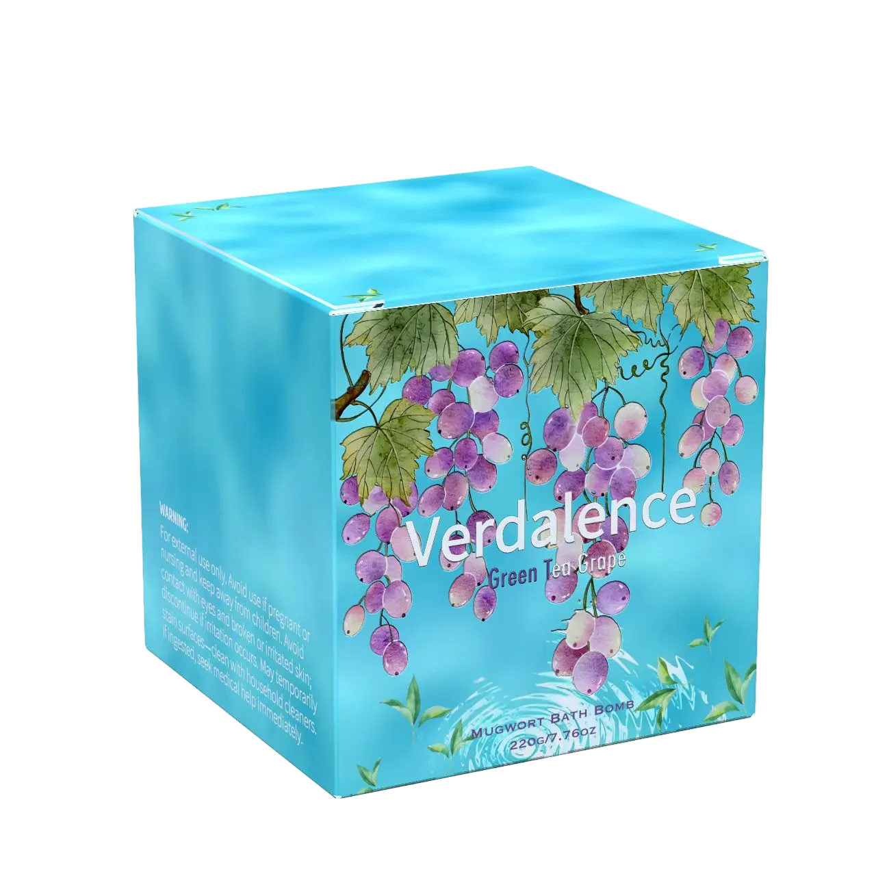 Verdalence™ Mugwort Bath Bomb — Green Tea Grape (220g)