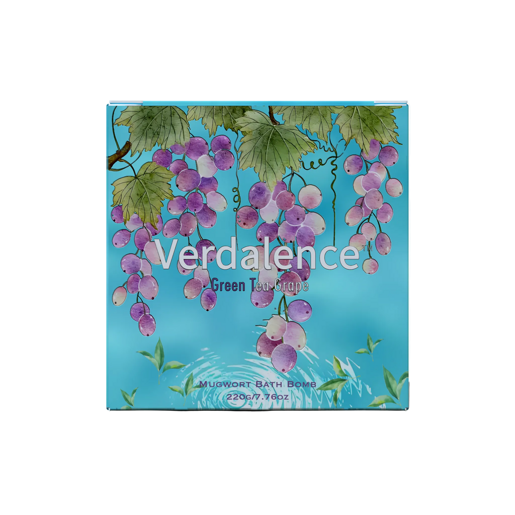 Verdalence™ Mugwort Bath Bomb — Green Tea Grape (220g)