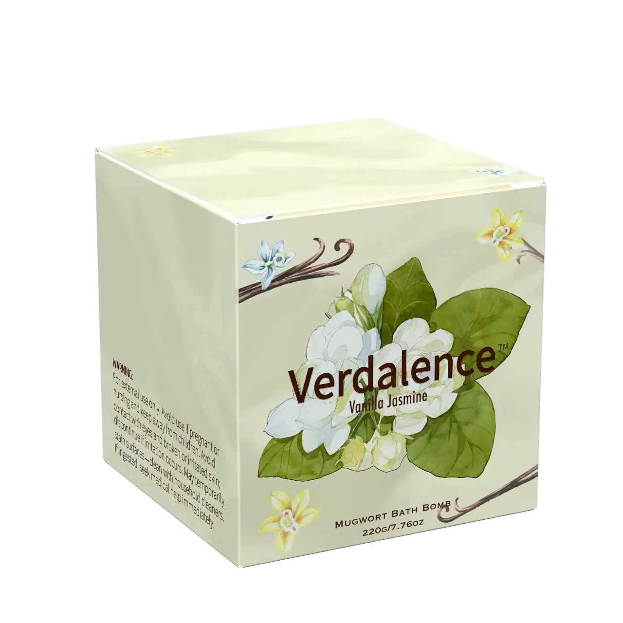 Verdalence™ Mugwort Bath Bomb — Vanilla Jasmine (220g)